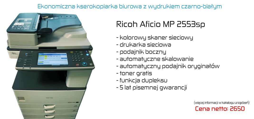 ekonomiczna czarnobiala kserokopiarka biurowa